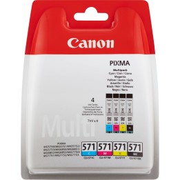 Multipack Originale B/C/M/Y (CLI-571 C/M/Y/BK) 0386C005, 0386C008, 0386C008AA, CLI-571 C/M/Y/BK CANON Conf.1x4