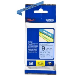 Nastro Originale (9mm x 8mt) Nero/Blu TZe521 BROTHER Conf.1