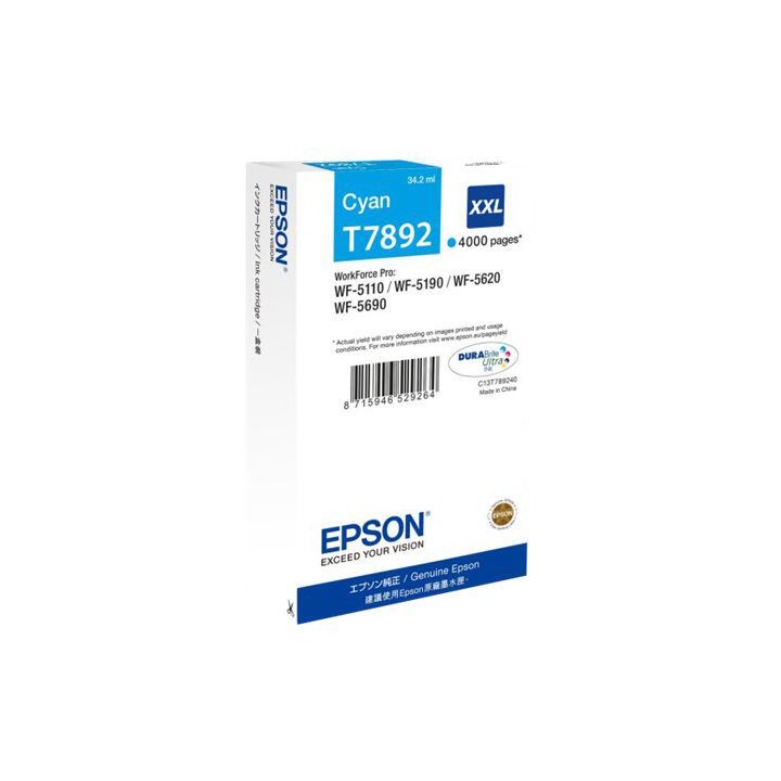 Cartuccia Originale Ciano (T7892) C13T789240, T7892 EPSON Conf.1 - Pag.4000