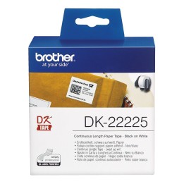 Rotolo Etichette Originale (38mm x 30,48mt) Nero su bianco DK-22225 BROTHER Conf.1
