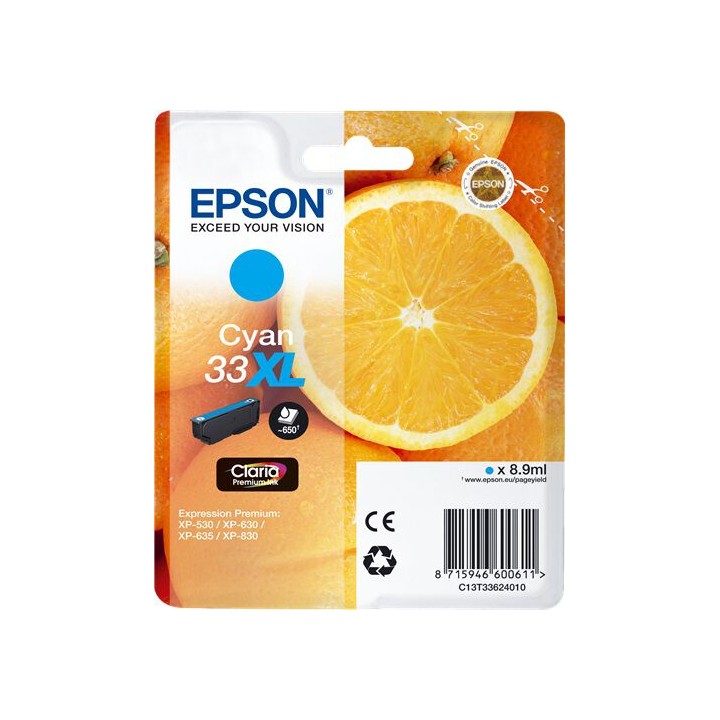 Cartuccia Originale Ciano (33XL) 33XL, C13T33624010, C13T33624012 EPSON Conf.1 - Pag.650