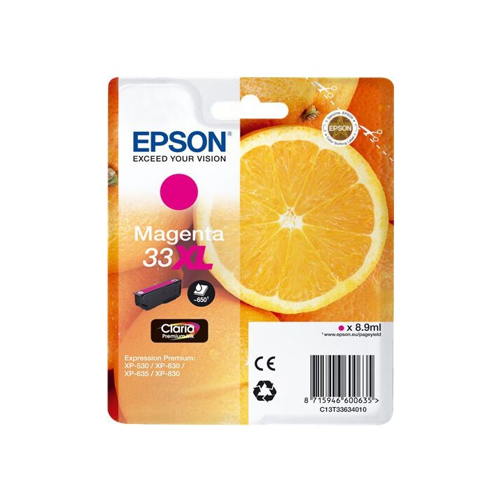 Cartuccia Originale Magenta (33XL) 33XL, C13T33634010, C13T33634012 EPSON Conf.1 - Pag.650