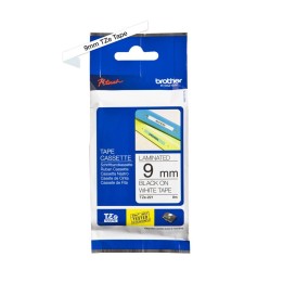 Nastro Originale (9mm x 8mt) Nero/Bianco TZe221 BROTHER Conf.1