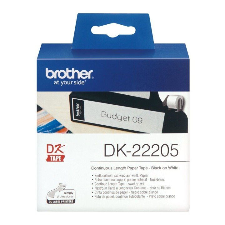 Nastro Carta Termica Originale QL (62mm x 30,48mt) Bianco DK-22205 BROTHER Conf.1
