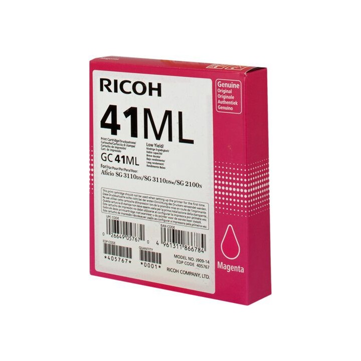 Cartuccia Gel Originale Magenta 405767, GC-41ML RICOH Conf.1 - Pag.600