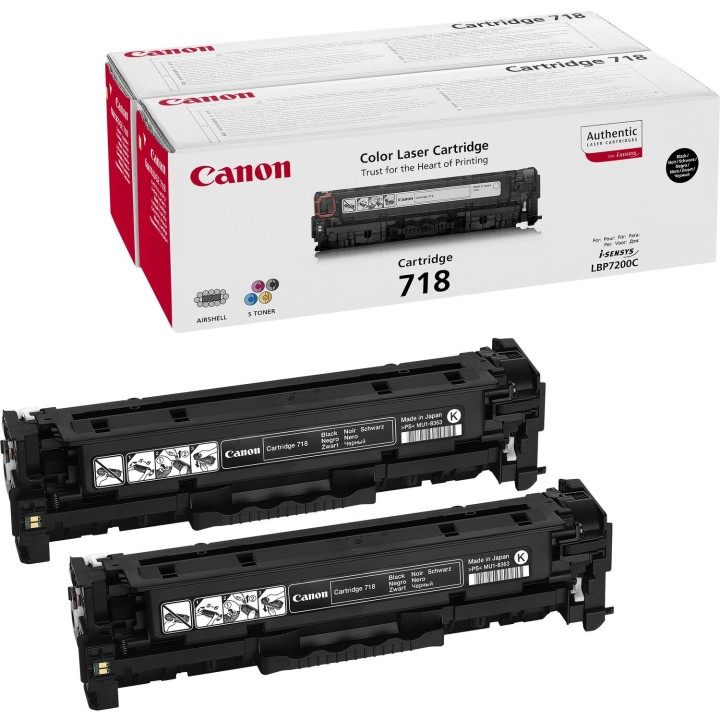 Kit Cartucce Originali Nero (718) 2662B005, 718 BK 2P CANON Conf.1x2