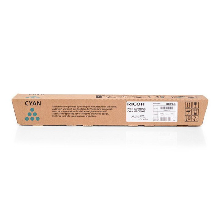 Toner Originale Ciano 842037, 884933, 884945, 888611, 888623, 89040229, DTC4500CYN, K204/C, Type C4500 RICOH Conf.1