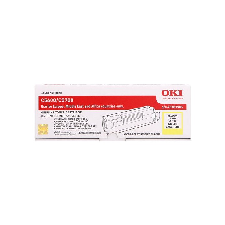 Cartuccia Toner Originale Giallo 43381905 OKI Conf.1