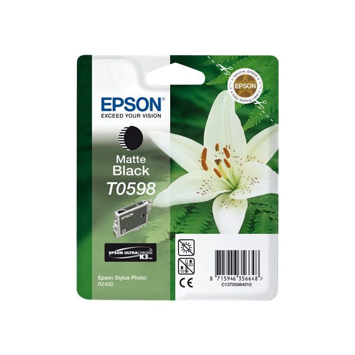 Cartuccia Originale Nero Opaco (T0598) C13T05984010, C13T05984N10, T0598 EPSON Conf.1