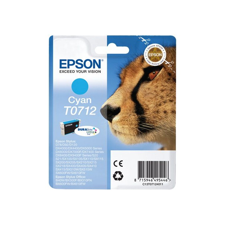 Cartuccia Originale Ciano (T0712) C13T07124010, C13T07124011, C13T07124012, T0712 EPSON Conf.1