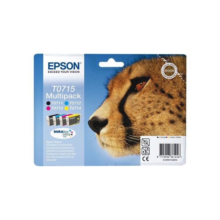 Multipack Originale B/C/M/Y (T0715) C13T07154010, C13T07154012, T0715 EPSON Conf.1