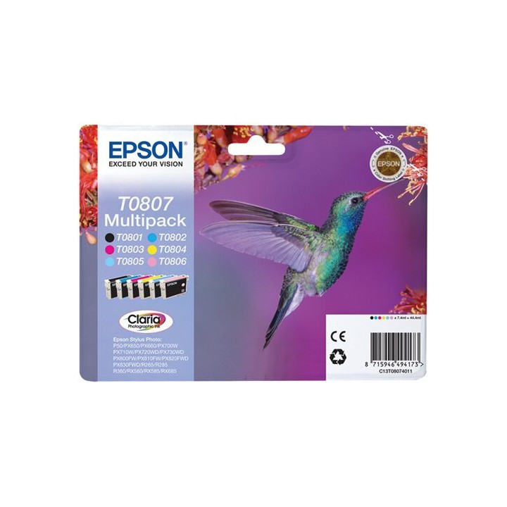 Multipack Originale (6 Colori) (T0807) C13T08074010, C13T08074011, T0807 EPSON Conf.1