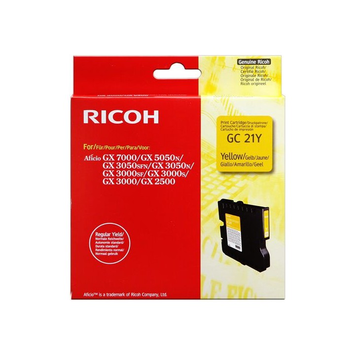 Cartuccia Gel Originale Giallo 405535, K202/Y, Type GC-21Y RICOH Conf.1
