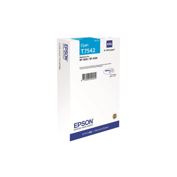 Cartuccia Originale Ciano (T7542) C13T754240, C13T75424N, T7542 EPSON Conf.1 - Pag.7000