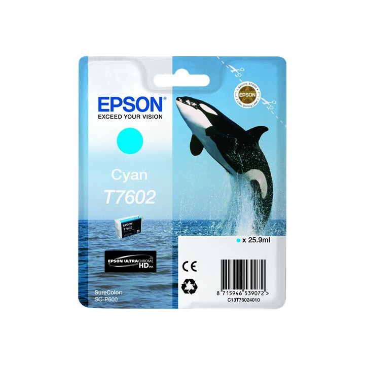 Cartuccia Originale Ciano (T7602) C13T76024010, T7602 EPSON Conf.1