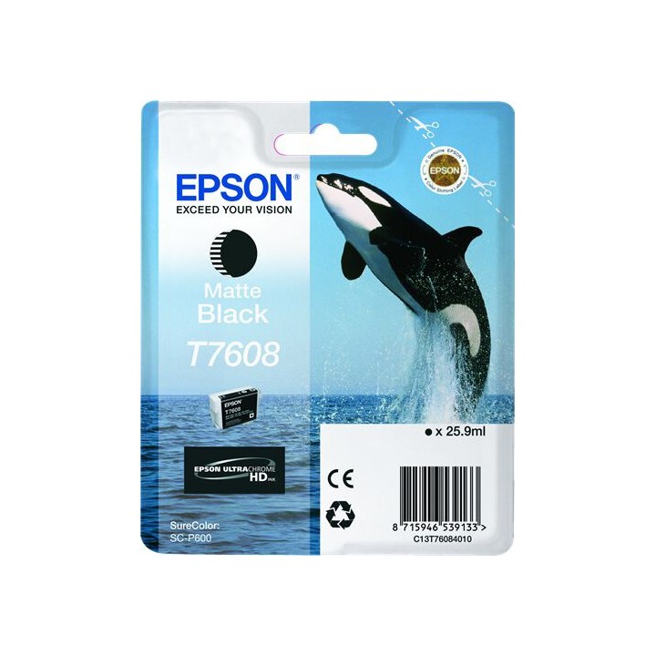 Cartuccia Originale Nero Opaco (T7608) C13T76084010, C13T76084N10, T7608 EPSON Conf.1