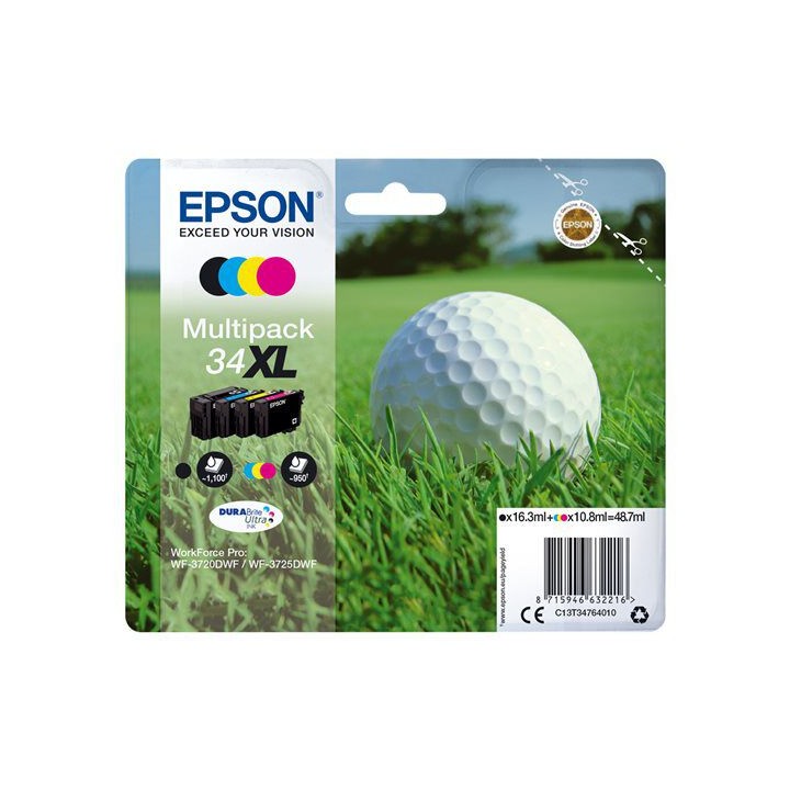 Multipack Originale B/C/M/Y (34XL) 34XL, C13T34764010 EPSON Conf.1x4