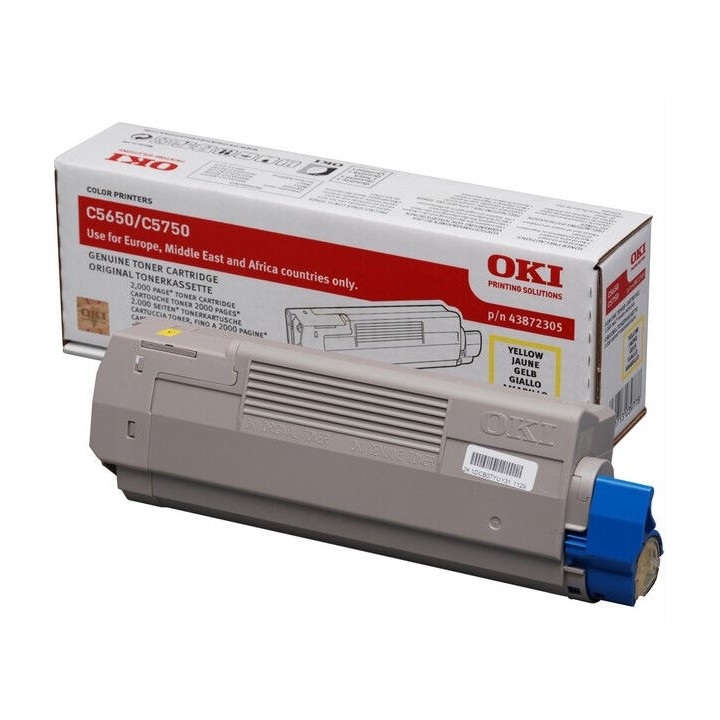 Cartuccia Toner Originale Giallo 43872305 OKI Conf.1 - Pag.2000