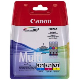 Multipack Originale C/M/Y (CLI-521) 2934B007, 2934B010, CLI-521 CANON Conf.1x3