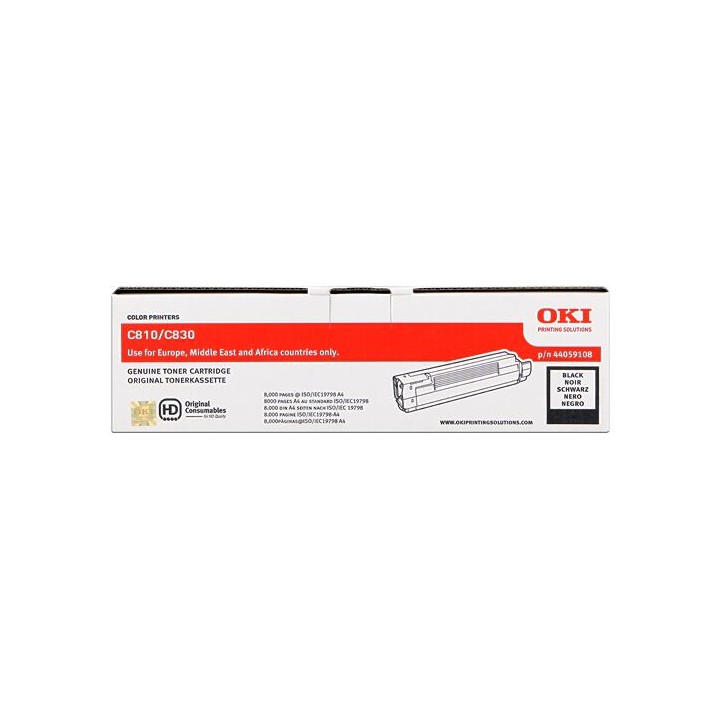 Cartuccia Toner Originale Nero 44059108 OKI Conf.1 - Pag.8000