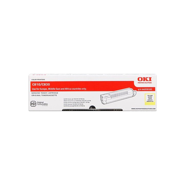 Cartuccia Toner Originale Giallo 44059105 OKI Conf.1 - Pag.8000