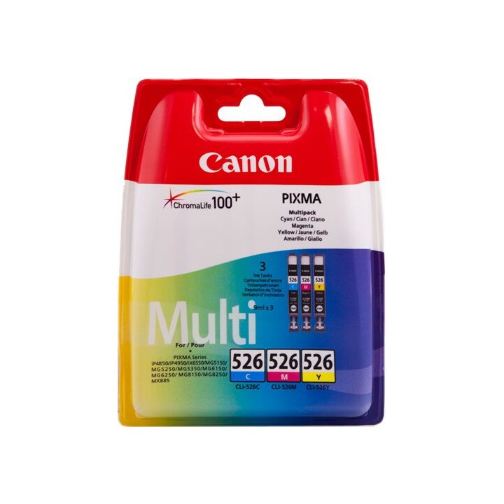Multipack Originale C/M/Y (CLI-526) 4541B006, 4541B009, 4541B018, CLI-526 CANON Conf.1x3