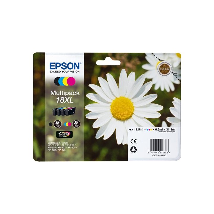 Multipack Originale B/C/M/Y (18XL) 18XL, C13T18164010, C13T18164012 EPSON Conf.1