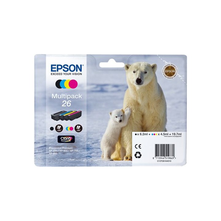 Multipack Originale B/C/M/Y (26) 26, C13T26164010 EPSON Conf.1