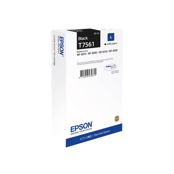 Cartuccia Originale Nero (T7561) C13T756140, C13T75614N, T7561 EPSON Conf.1 - Pag.2500