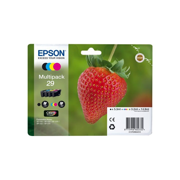Multipack Originale B/C/M/Y (29) 29, C13T29864010, C13T29864012 EPSON Conf.1x4