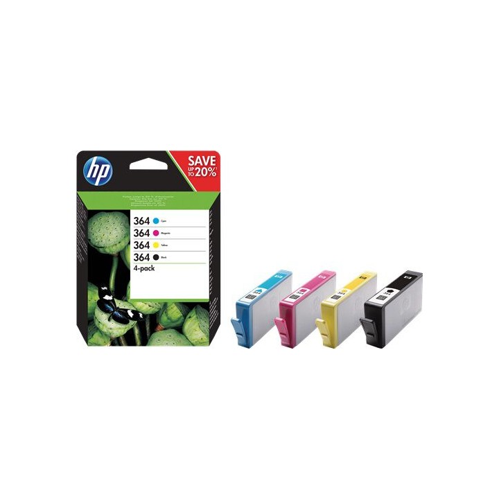 Multipack Originale B/C/M/Y (364) N.364, N9J73A (ex J3M82A) HP Conf.1
