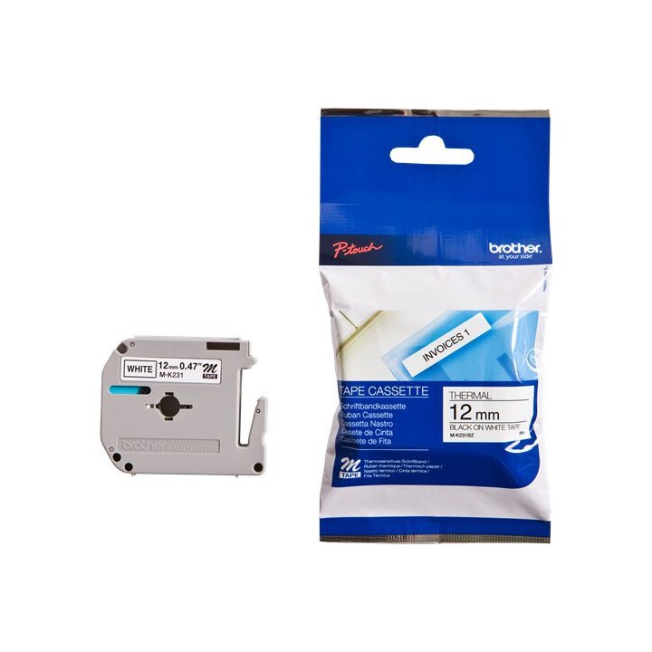 Nastro Originale (12mm) Nero/Bianco MK231BZ BROTHER Conf.1