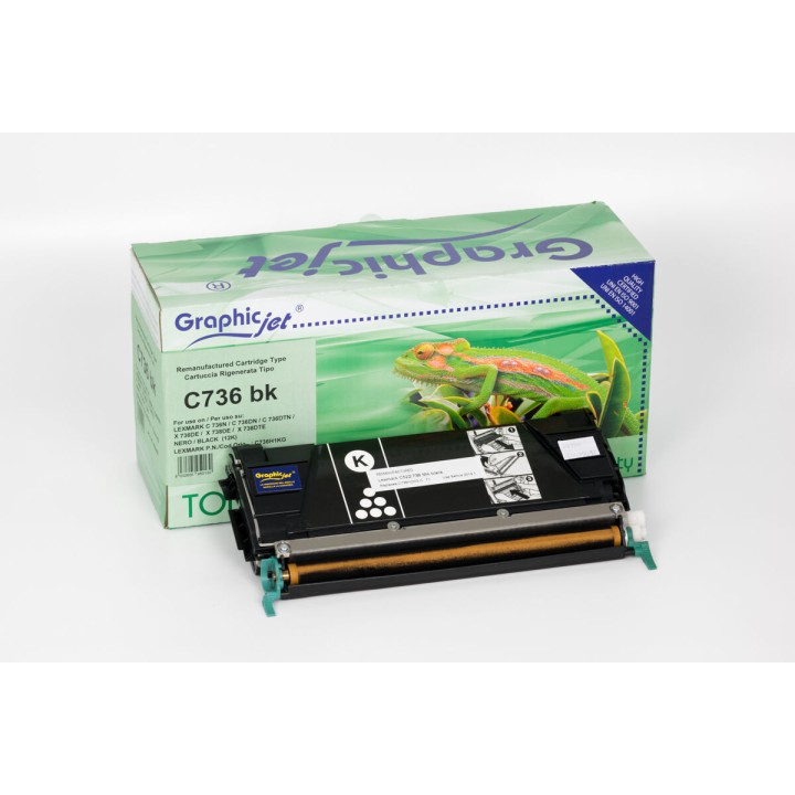 Cartuccia Rigenerata Nero C736H1KG LEXMARK Conf.1 - Pag.12000