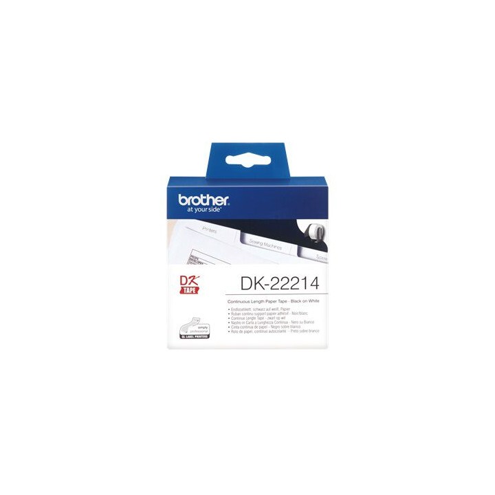 Etichette Originali (12mm x 30,48mt) Nero/Bianco DK-22214 BROTHER Conf.1