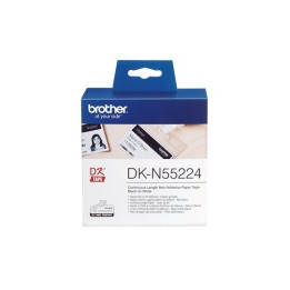 Nastro Carta NON Ades. Originale (54mmx30,48mt) Nero/Bianco DK-N55224 BROTHER Conf.1