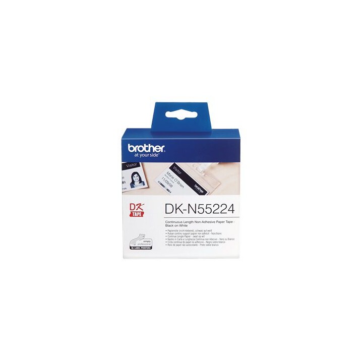 Nastro Carta NON Ades. Originale (54mmx30,48mt) Nero/Bianco DK-N55224 BROTHER Conf.1