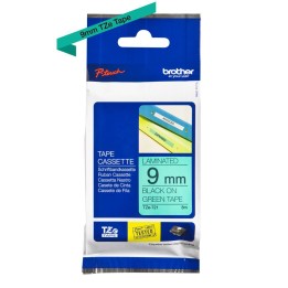 Nastro Originale (9mm x 8mt) Nero/Verde TZe721 BROTHER Conf.1