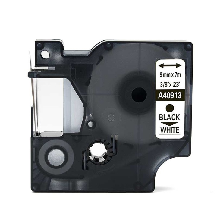 Nastro Compatibile (9mm x 7mt) Nero/Bianco 40913, S0720680 DYMO Conf.1