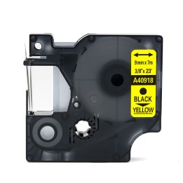 Nastro Compatibile (9mm x 7mt) Nero/Giallo 40918, S0720730 DYMO Conf.1