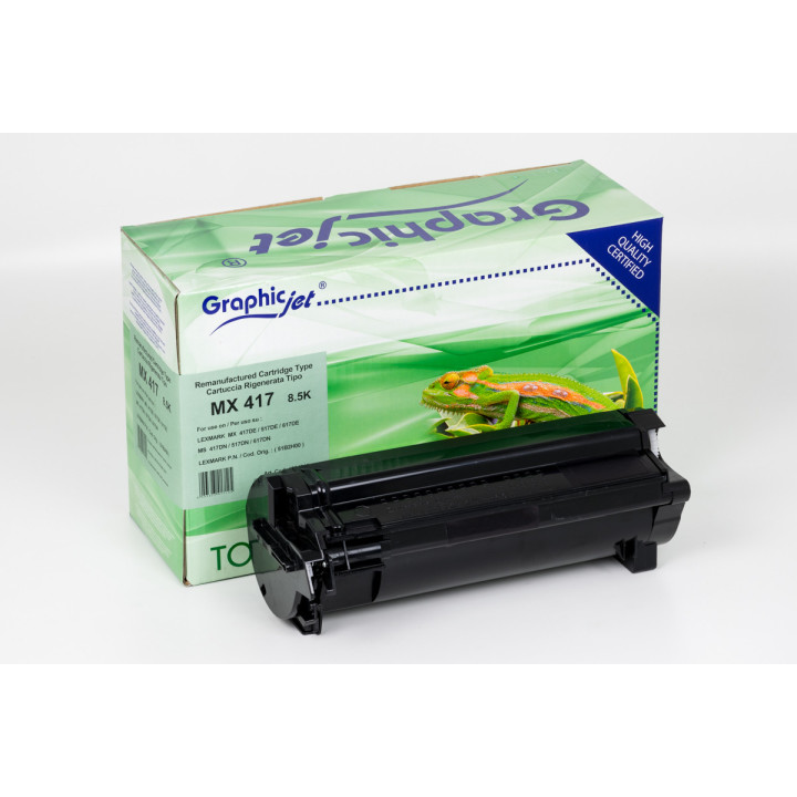 Cartuccia Rigenerata Nero 51B2H00 LEXMARK Conf.1 - Pag.8500