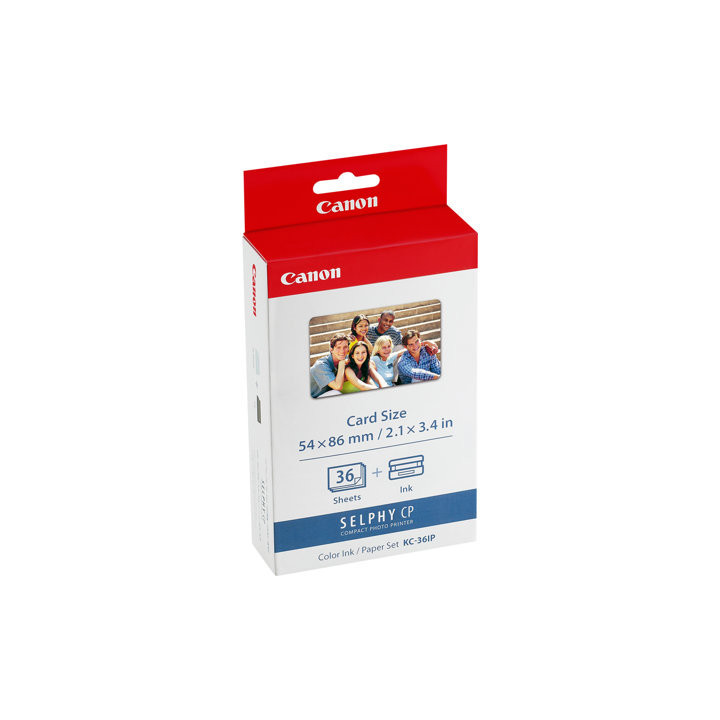 Kit Cartucce C/M/Y + Carta Foto (36 fogli 54x86mm) Originale 7739A001, KC-36IP CANON Conf.1