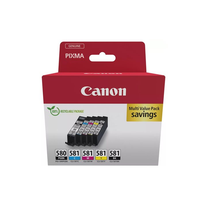 Multipack Originale B/C/M/Y (PGI-580/CLI-581) 2078C007, PGI-580/CLI-581 CANON Conf.1x5