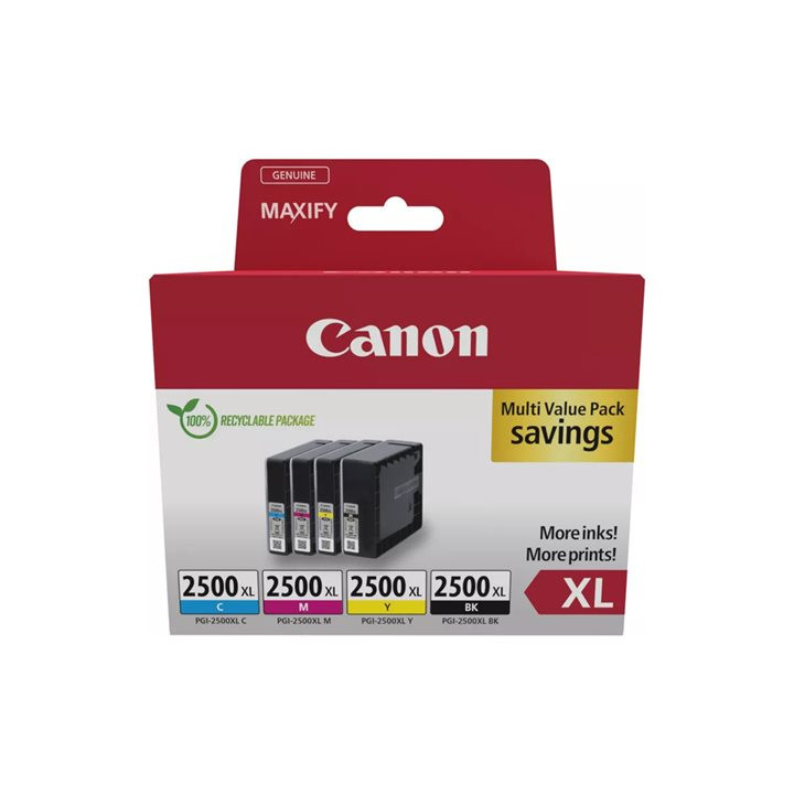 Multipack Originale B/C/M/Y (PGI-2500XL) PGI-2500XL B/C/M/Y, 9254B010 CANON Conf.1x4