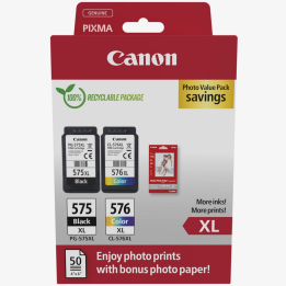Multipack Originale B/C/M/Y (PG-575XL+CL-576XL) + Carta Fotografica 5437C006, CL-576XL, PG-575XL CANON Conf.1