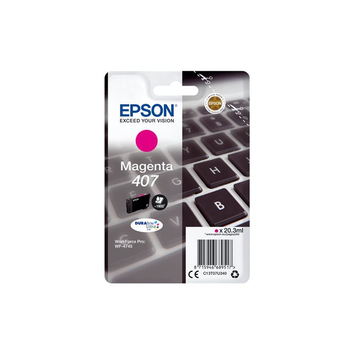 Cartuccia Originale Magenta (407) 407, C13T07U340 EPSON Conf.1 - Pag.1900