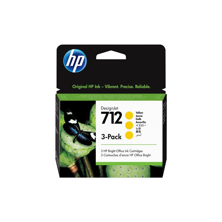 Cartuccia Inchiostro Originale Giallo 3-Pack (712) 3ED79A, 712 HP Conf.1