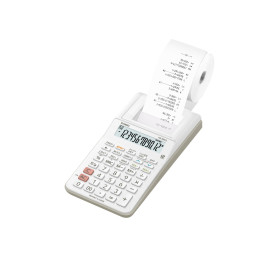 Mini calcolatrice scrivente HR-8RCE-WE con batteria, adattatore AC opzionale bianco - HR-8RCE-BK-W HR-8RCE-WE CASIO Conf.1
