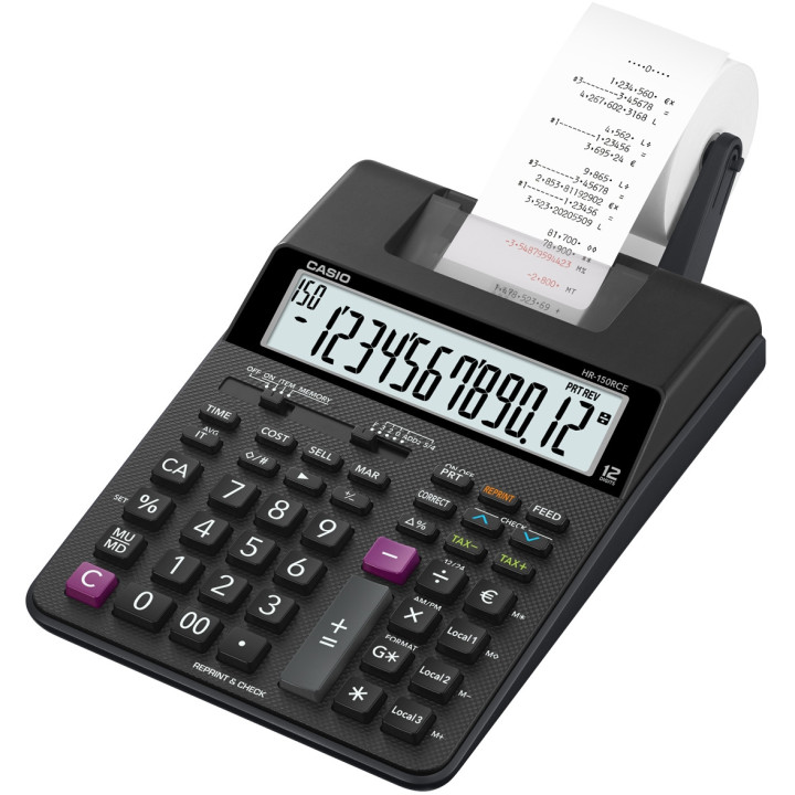 Mini calcolatrice scrivente HR-150RCE-WA con display a 12 cifre HR-150RCE-WA CASIO Conf.1