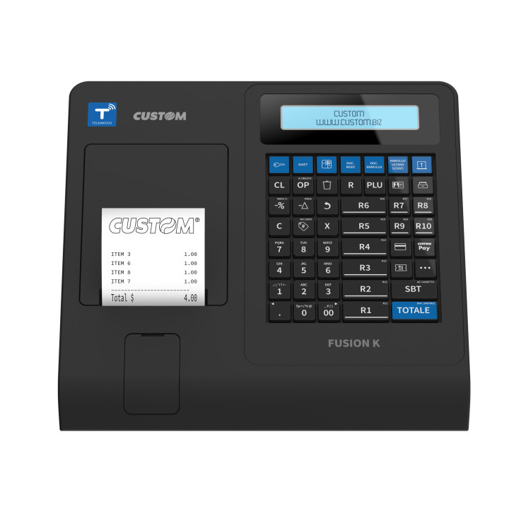 Registratore Cassa Custom FUSION K Nero ETH USB RS232 921LD110100733, 921LD110300733 Conf.1