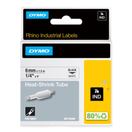 Guaina termorestringente Dymo RHINO 18051 6 mm x 1,5 m - nero/bianco (S0718260) 18051, S0718260 DYMO Conf.1